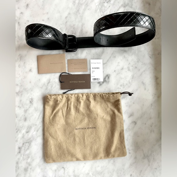 Bottega Veneta Mens Black Belt - Picture 1 of 3